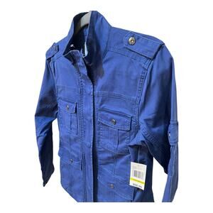 NWT Kensie Jeans Utility Cargo Military Jacket 5pkt Sz Medium Color: Lapis Blue